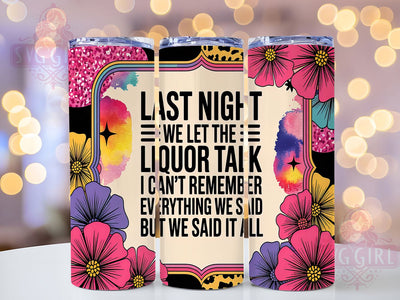 Boozy Night Sarcastic Party Tumbler, Alcohol Humor Gift, Party Quote Design, Boozy Night Wrap, Sarcastic Drinkware, Bar Hopper Present, Honest Liquor Tumbler Sublimation SvggirlplusArt 