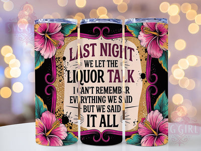 Boozy Night Sarcastic Party Tumbler, Alcohol Humor Gift, Party Quote Design, Boozy Night Wrap, Sarcastic Drinkware, Bar Hopper Present, Honest Liquor Tumbler Sublimation SvggirlplusArt 