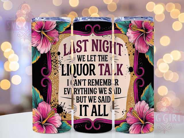 Boozy Night Sarcastic Party Tumbler, Alcohol Humor Gift, Party Quote Design, Boozy Night Wrap, Sarcastic Drinkware, Bar Hopper Present, Honest Liquor Tumbler Sublimation SvggirlplusArt 