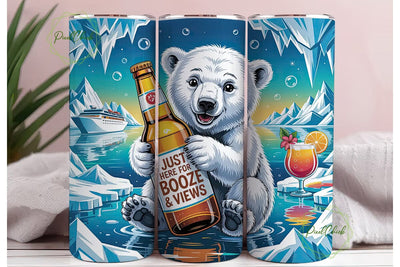 Boozy Polar Bear Cruise 20oz Tumbler Sublimation PixelChick 