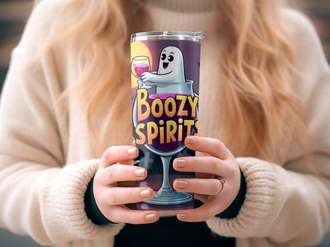 Boozy Spirits Halloween Tumbler Wrap PNG Sublimation Luvleigh Digitals 