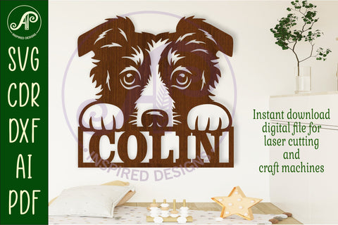 Border Collie name wall art sign, SVG file SVG APInspireddesigns 