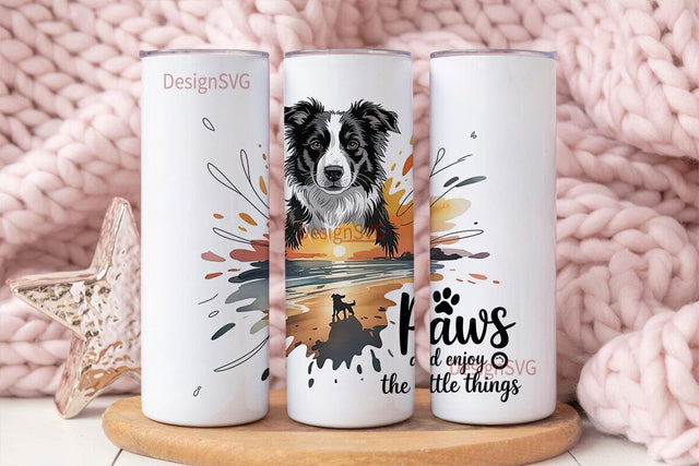 Border Collie Sunset 20oz Tumbler Wrap Sublimation DesignSVG 