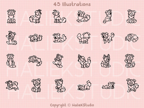 Border Collie SVG Design Set SVG HalieKStudio 