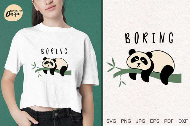 Boring | Funny Cute Panda layered SVG SVG Klava P 