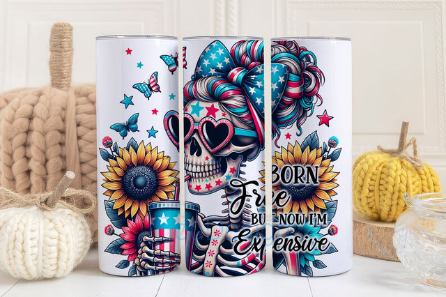 Born Free but now I'm Expensive 20oz Skinny Tumbler Wrap, Mental Health Awareness Tumbler Design, Inspiration Tumbler PNG, Motivation Tumbler Wrap PNG Sublimation BouDesign 