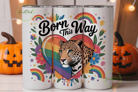 Born This Way Leopard Pride 20oz Tumbler Sublimation PixelChick 