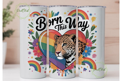 Born This Way Leopard Pride 20oz Tumbler Sublimation PixelChick 