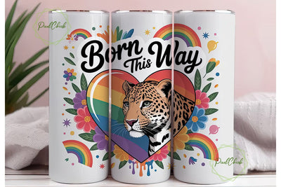 Born This Way Leopard Pride 20oz Tumbler Sublimation PixelChick 