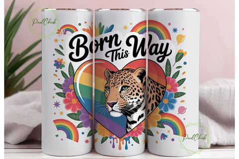 Born This Way Leopard Pride 20oz Tumbler Sublimation PixelChick 