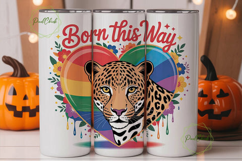 Born This Way Leopard Pride 20oz Tumbler Sublimation PixelChick 