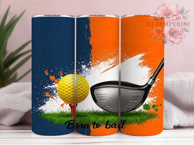 Born to Ball Golf Tumbler Wrap, Born to Ball Cup, 20oz Sublimation Wrap, Funny Golf Design, Golfer Gift Tumbler, Sports Lover Cup, Golf Ball Art Sublimation Li Zamperini 