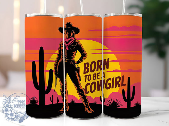 Born to Be Cowgirl 20oz Tumbler, Rustic Country Girl Wrap, American Flag Sublimation, Patriotic USA Design, Western Cowgirl Theme, 20oz Tumbler Design, PNG Tumbler Wrap Sublimation ToriDesigns 