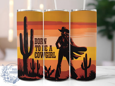 Born to Be Cowgirl 20oz Tumbler, Rustic Country Girl Wrap, American Flag Sublimation, Patriotic USA Design, Western Cowgirl Theme, 20oz Tumbler Design, PNG Tumbler Wrap Sublimation ToriDesigns 