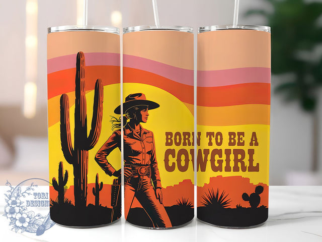 Born to Be Cowgirl 20oz Tumbler, Rustic Country Girl Wrap, American Flag Sublimation, Patriotic USA Design, Western Cowgirl Theme, 20oz Tumbler Design, PNG Tumbler Wrap Sublimation ToriDesigns 