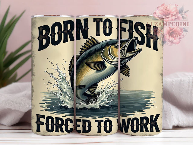 Born to Fish Bass Fishing Tumbler, Fishing Tumbler, Born To Fish Design, 20oz Wrap, Bass Fishing Gift, Fisherman Drinkware, Outdoor Sublimation, Funny Fishing Gift Sublimation Li Zamperini 