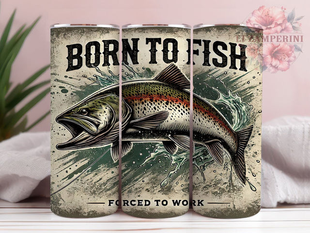 Born to Fish Bass Fishing Tumbler, Fishing Tumbler, Born To Fish Design, 20oz Wrap, Bass Fishing Gift, Fisherman Drinkware, Outdoor Sublimation, Funny Fishing Gift Sublimation Li Zamperini 