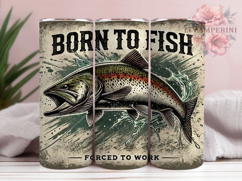 Born to Fish Bass Fishing Tumbler, Fishing Tumbler, Born To Fish Design, 20oz Wrap, Bass Fishing Gift, Fisherman Drinkware, Outdoor Sublimation, Funny Fishing Gift Sublimation Li Zamperini 