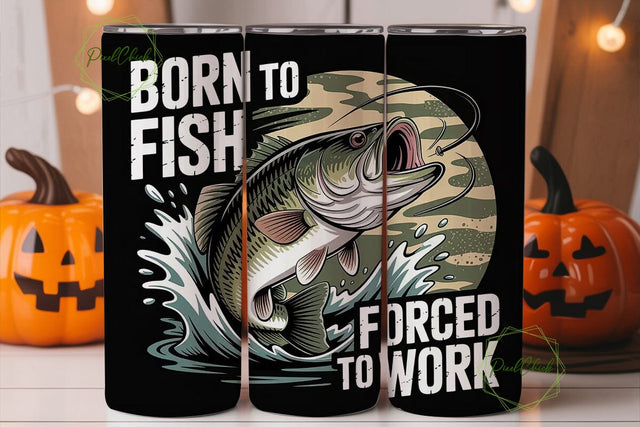 Born To Fish Tumbler Wrap Sublimation PixelChick 