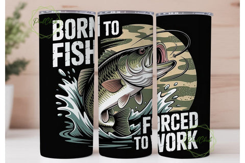 Born To Fish Tumbler Wrap Sublimation PixelChick 