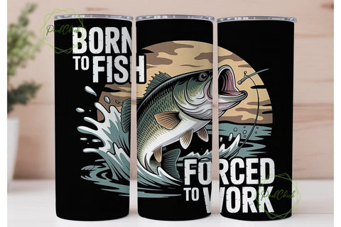 Born To Fish Tumbler Wrap Sublimation PixelChick 