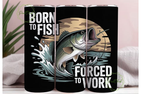 Born To Fish Tumbler Wrap Sublimation PixelChick 