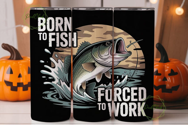 Born To Fish Tumbler Wrap Sublimation PixelChick 