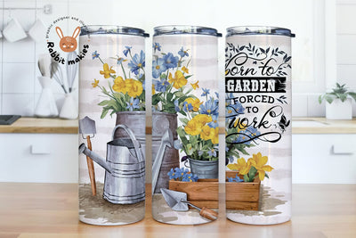 Born to Garden Forced to Work Tumbler Wrap, Funny Gardening Tumbler Design, Sublimation Tumbler Design Download Sublimation Rabbitmakies 