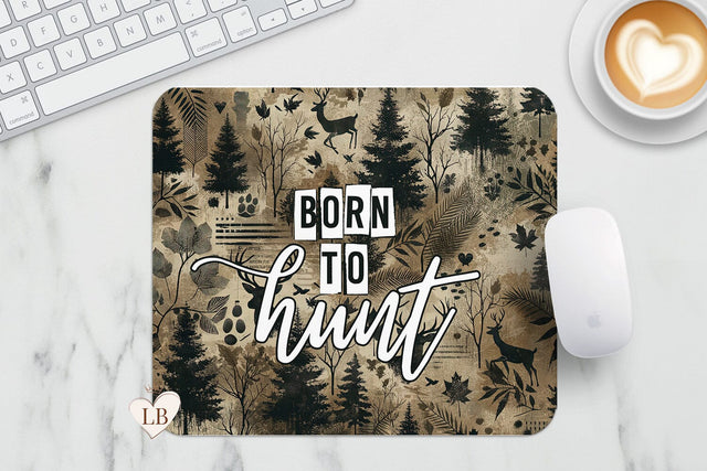 Born To Hunt Mouse Pad - Hunting Mousepad PNG Sublimation BijouBay 