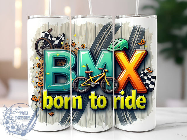 Born To Ride BMX Adventure Tumbler, Born To Ride Tumbler, Western Drinkware, Sublimation Tumbler, Bike Lover Gift, Motorcycle Tumbler Wrap, Outdoor Adventure Cup Sublimation ToriDesigns 