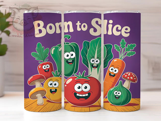 Born To Slice Chef 20oz Tumbler, Born To Slice, Tumbler Wrap, Sublimation Design, 20oz Tumbler, Kitchen Humor, Chef Life Sublimation Lara' s Designs 