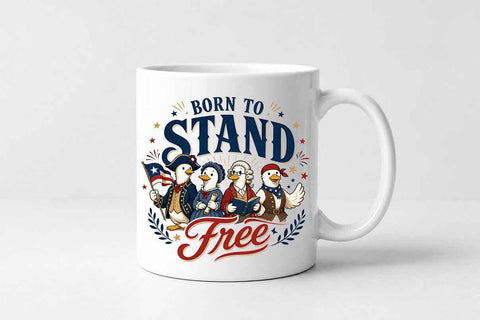 Born To Stand Free Patriotic Duck PNG | Americana Sublimation Design SVG BillahCrafts 
