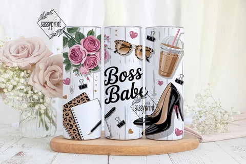 Boss Babe 20oz Tumbler Wrap Sublimation sassyprint 