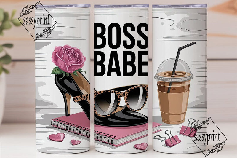 Boss Babe 20oz Tumbler Wrap Sublimation sassyprint 