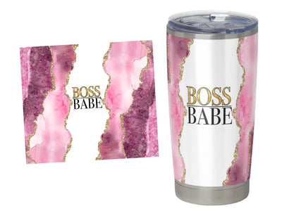 Boss Babe Marble Glitter Tumbler Template PNG | 20oz Skinny Tumbler Design | Girl Boss Sublimation | VIP Extended Use License Sublimation So Fontsy VIP Design Shop