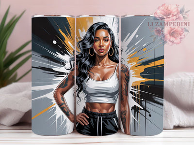 Boss Babe Melanin Queen Tumbler, Afro Women, Empowerment Theme, Melanin Queen, Cultural Pride, 20Oz Tumbler, Sublimation Wrap Sublimation Li Zamperini 