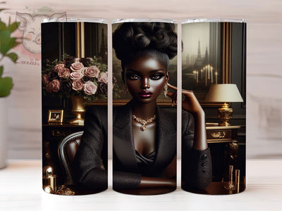 Boss Girl Black Woman 20oz Tumbler Wrap, Black Woman Design, 20oz Sublimation Wrap, Empowered Woman Cup, Girl Boss Drinkware, Afrocentric Tumbler Wrap, Confident Woman Design Sublimation Lara' s Designs 