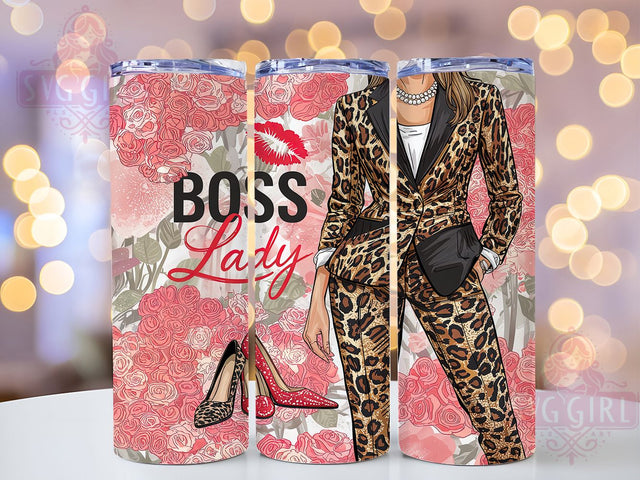 Boss Girl Pink Glitter Leopard Tumbler Wrap, Boss Girl Tumbler Wrap, Pink Glitter Leopard Tumbler, Leopard Print Glitter Cup, 20Oz Boss Lady Drinkware, Sublimation Boss Girl Gift Sublimation SvggirlplusArt 