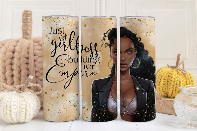 Boss Girl Tumbler Wrap, Boss Lady Luxury PNG 20 OZ Skinny Tumbler Sublimation Wrap Design, Business Woman Gift, Inspirational Gift, Fashion Sublimation BouDesign 