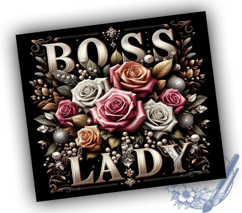 Boss Lady 20oz Skinny Tumbler, Girl Boss Tumbler Png, Straight & Tapered Tumbler Wrap, Instant Digital Download Sublimation ToriDesigns 