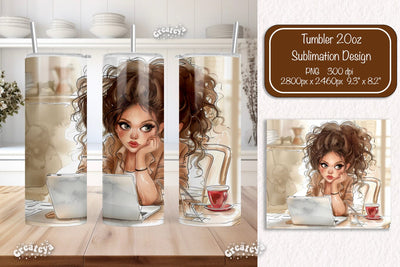 Boss Lady 20oz skinny tumbler Watercolor Sublimation wrap 20 oz skinny tumbler sublimation design Sublimation Createya Design 