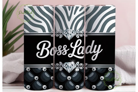 Boss Lady 20oz Tumbler Wrap Sublimation PixelChick 