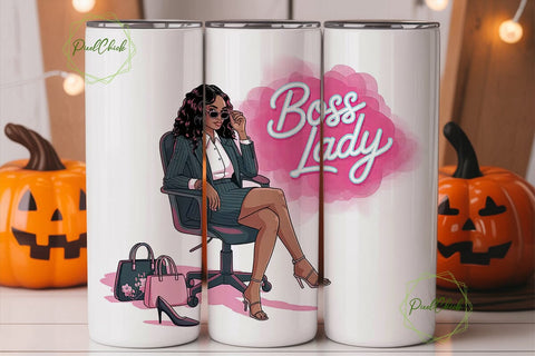Boss Lady 20oz Tumbler Wrap Sublimation PixelChick 