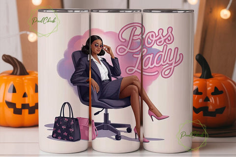 Boss Lady 20oz Tumbler Wrap Sublimation PixelChick 