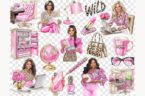 Boss Lady Clipart | Girl Office PNG Illustration SVG GlamArtZhanna 