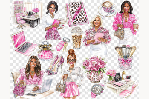 Boss Lady Clipart | Girl Office PNG Illustration SVG GlamArtZhanna 