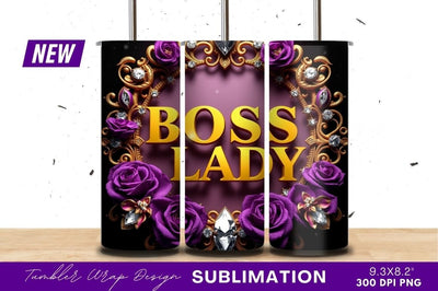 Boss Lady Elegant Floral And Gem Design Sublimation Regulrcrative 