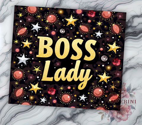 Boss Lady Glitter Leopard Glam 20oz Tumbler Wrap, Glam Decor, Fashionista Gift, Chic Tumbler, Sublimation Design Sublimation Li Zamperini 
