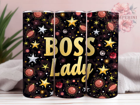 Boss Lady Glitter Leopard Glam 20oz Tumbler Wrap, Glam Decor, Fashionista Gift, Chic Tumbler, Sublimation Design Sublimation Li Zamperini 