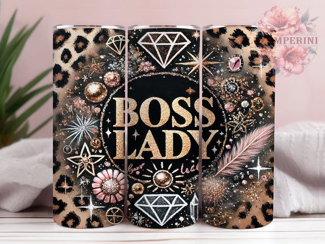Boss Lady Glitter Leopard Glam 20oz Tumbler Wrap, Glam Decor, Fashionista Gift, Chic Tumbler, Sublimation Design Sublimation Li Zamperini 